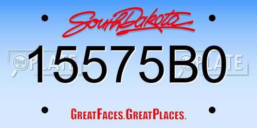 15575B0 South Dakota License Plate