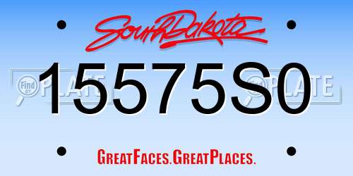 15575S0 South Dakota License Plate