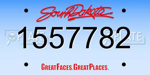 1557782 South Dakota License Plate