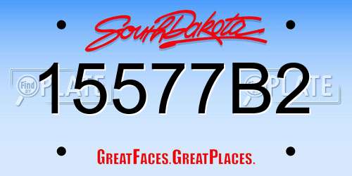 15577B2 South Dakota License Plate