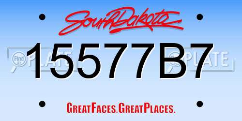 15577B7 South Dakota License Plate