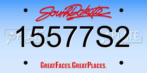 15577S2 South Dakota License Plate