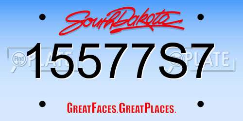 15577S7 South Dakota License Plate