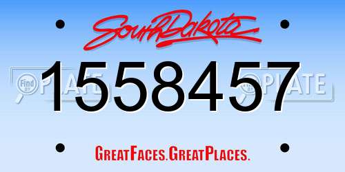 1558457 South Dakota License Plate