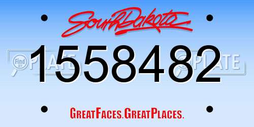 1558482 South Dakota License Plate