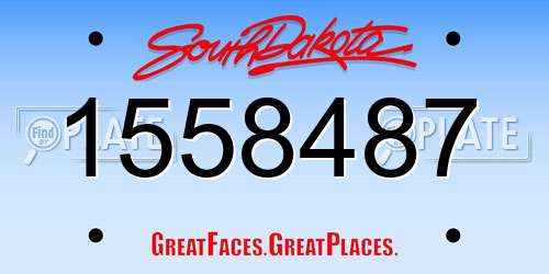 1558487 South Dakota License Plate