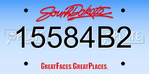 15584B2 South Dakota License Plate