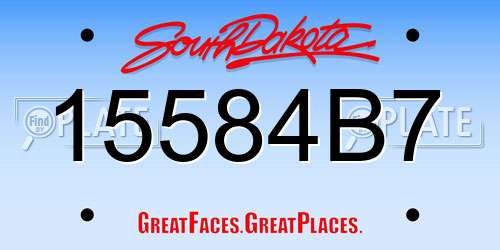15584B7 South Dakota License Plate