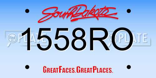 1558RO South Dakota License Plate