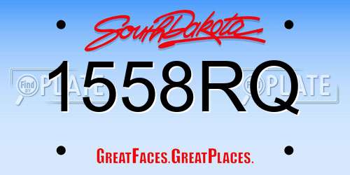 1558RQ South Dakota License Plate