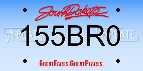 155BR0 South Dakota License Plate