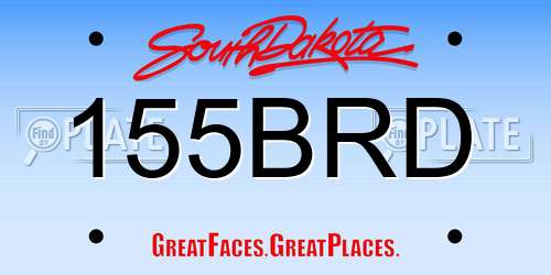 155BRD South Dakota License Plate