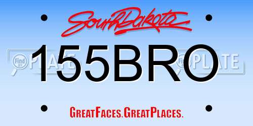 155BRO South Dakota License Plate