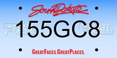 155GC8 South Dakota License Plate