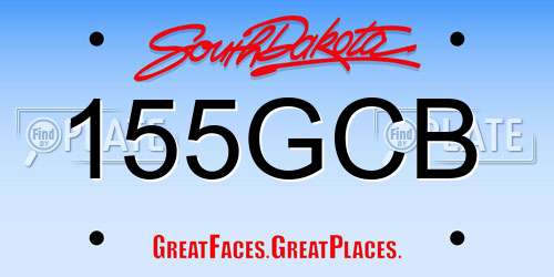 155GCB South Dakota License Plate
