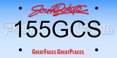 155GCS South Dakota License Plate