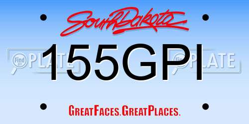 155GPI South Dakota License Plate