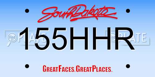 155HHR South Dakota License Plate