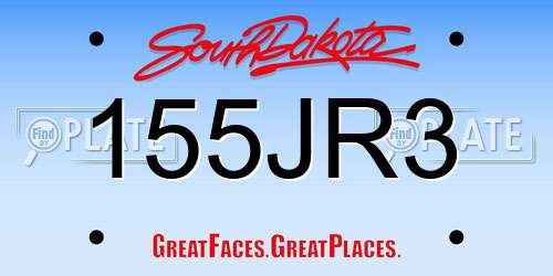 155JR3 South Dakota License Plate
