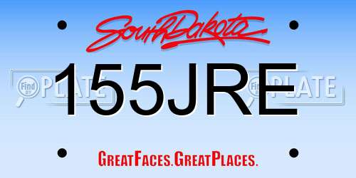 155JRE South Dakota License Plate