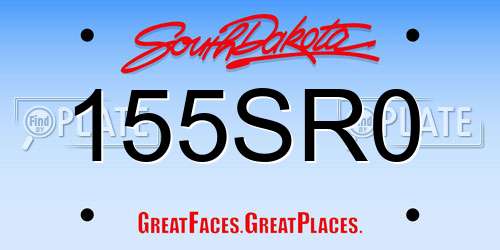 155SR0 South Dakota License Plate