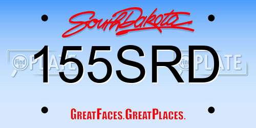 155SRD South Dakota License Plate