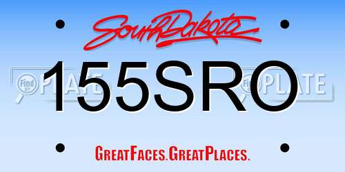 155SRO South Dakota License Plate