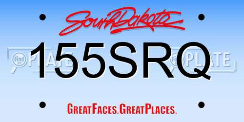 155SRQ South Dakota License Plate