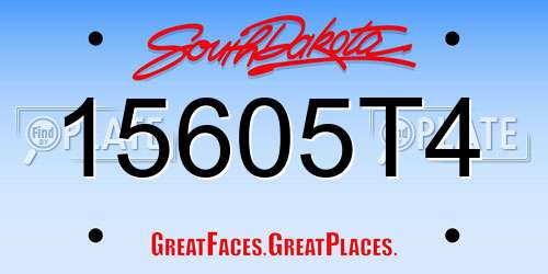 15605T4 South Dakota License Plate