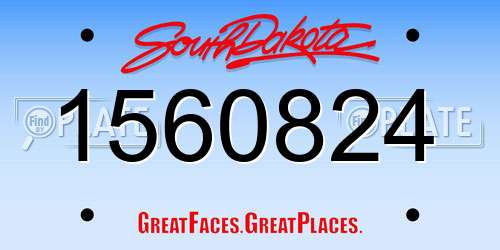 1560824 South Dakota License Plate