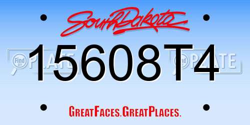 15608T4 South Dakota License Plate
