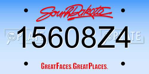 15608Z4 South Dakota License Plate