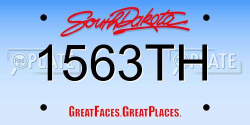 1563TH South Dakota License Plate