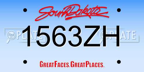 1563ZH South Dakota License Plate