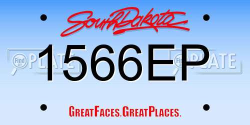 1566EP South Dakota License Plate