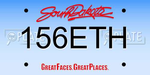 156ETH South Dakota License Plate
