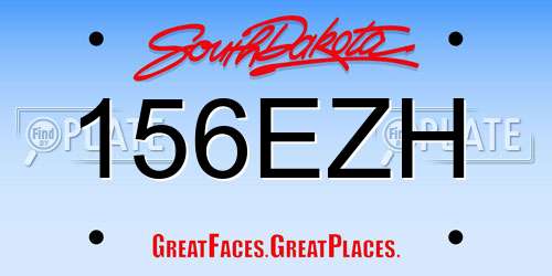 156EZH South Dakota License Plate