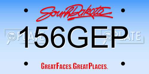 156GEP South Dakota License Plate