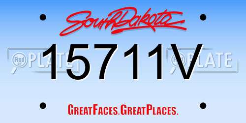 15711V South Dakota License Plate