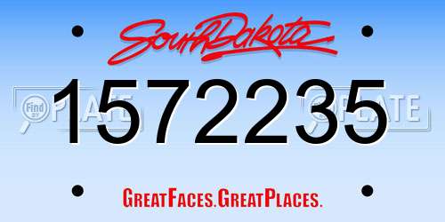 1572235 South Dakota License Plate