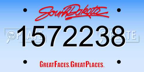 1572238 South Dakota License Plate