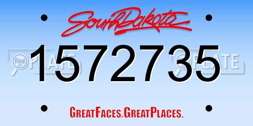 1572735 South Dakota License Plate