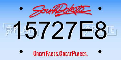 15727E8 South Dakota License Plate