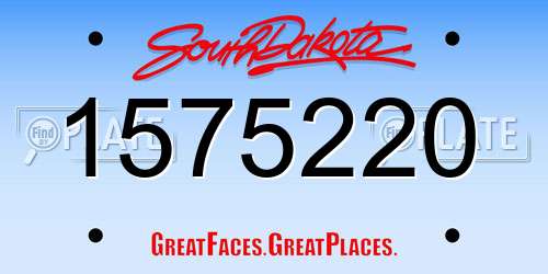 1575220 South Dakota License Plate