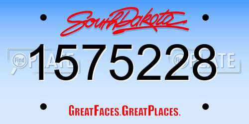 1575228 South Dakota License Plate