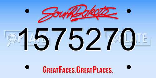 1575270 South Dakota License Plate