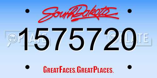 1575720 South Dakota License Plate