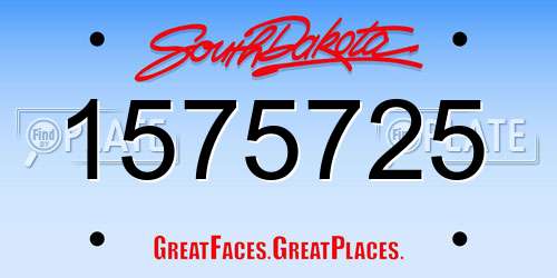 1575725 South Dakota License Plate
