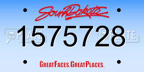 1575728 South Dakota License Plate