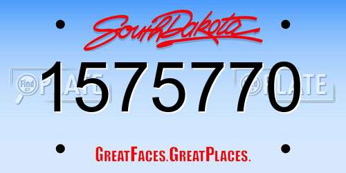1575770 South Dakota License Plate